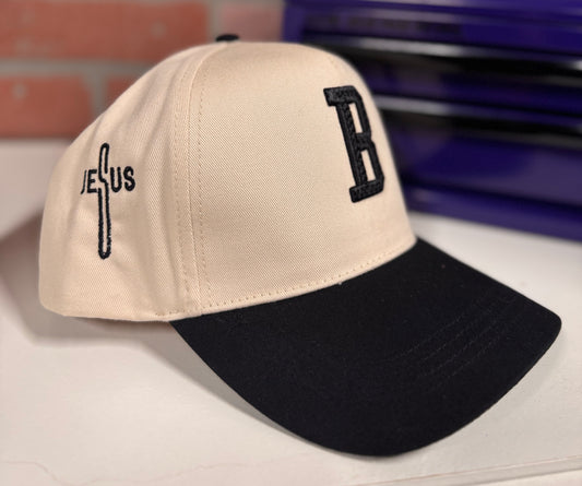 Blu Collar Cru “B Bold” Hat – Black & Tan Edition