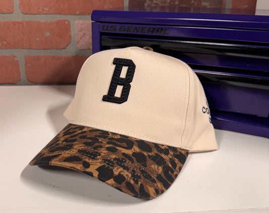 Blu Collar Cru “B Bold” Hat – Leopard Black & Tan Edition